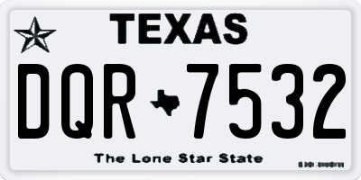 TX license plate DQR7532