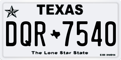 TX license plate DQR7540