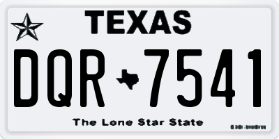 TX license plate DQR7541