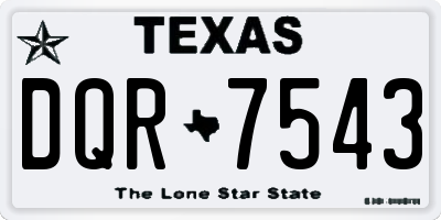 TX license plate DQR7543