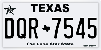 TX license plate DQR7545