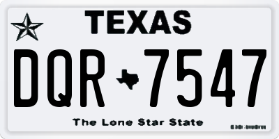 TX license plate DQR7547