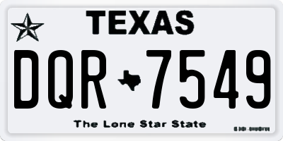 TX license plate DQR7549