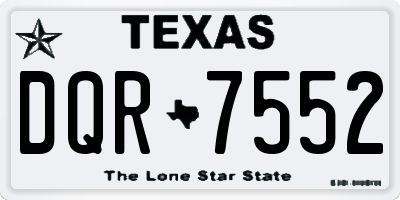 TX license plate DQR7552