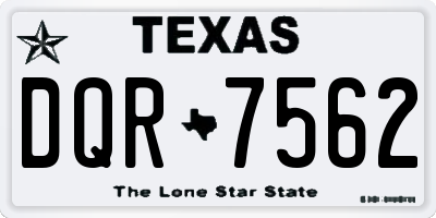 TX license plate DQR7562