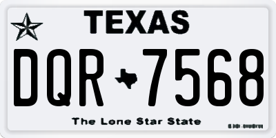 TX license plate DQR7568