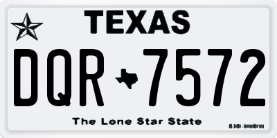 TX license plate DQR7572