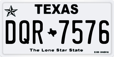 TX license plate DQR7576