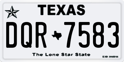 TX license plate DQR7583