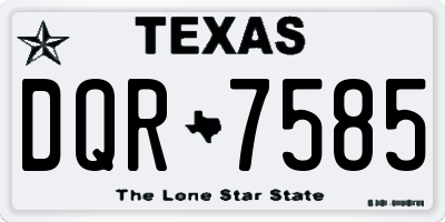 TX license plate DQR7585