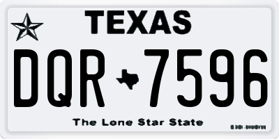 TX license plate DQR7596