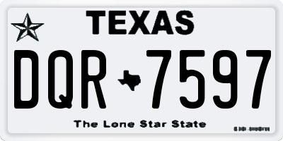 TX license plate DQR7597