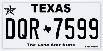TX license plate DQR7599