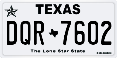 TX license plate DQR7602