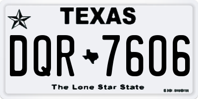 TX license plate DQR7606