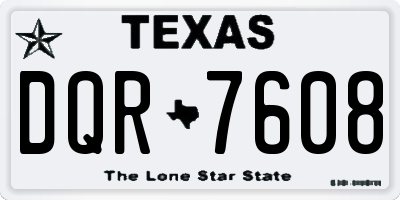 TX license plate DQR7608