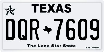 TX license plate DQR7609