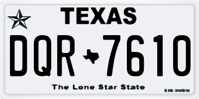 TX license plate DQR7610