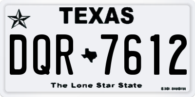 TX license plate DQR7612