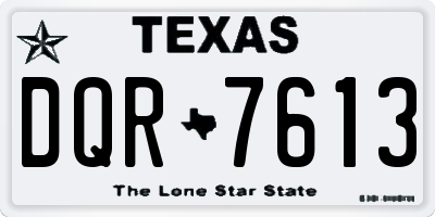TX license plate DQR7613