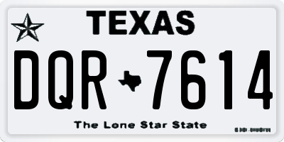 TX license plate DQR7614