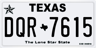 TX license plate DQR7615
