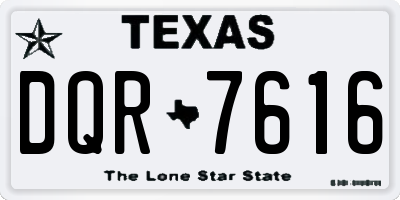 TX license plate DQR7616