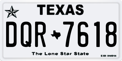 TX license plate DQR7618