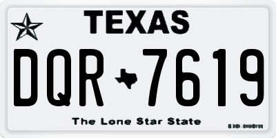 TX license plate DQR7619