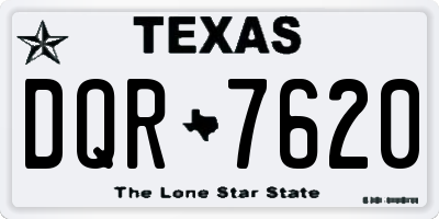 TX license plate DQR7620