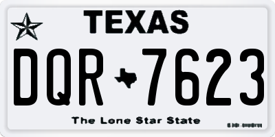 TX license plate DQR7623