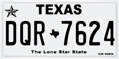 TX license plate DQR7624