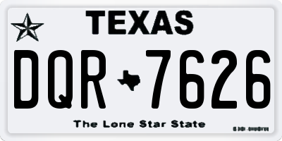 TX license plate DQR7626