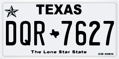TX license plate DQR7627