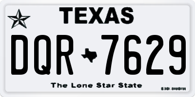 TX license plate DQR7629