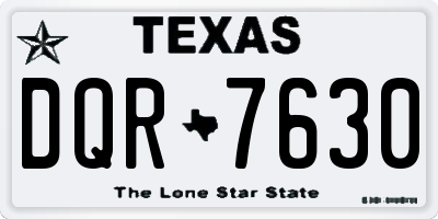 TX license plate DQR7630