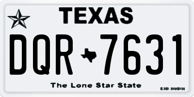 TX license plate DQR7631
