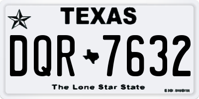 TX license plate DQR7632