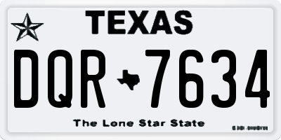 TX license plate DQR7634