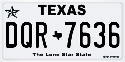 TX license plate DQR7636