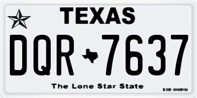 TX license plate DQR7637