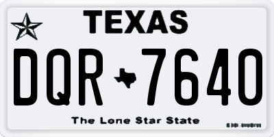 TX license plate DQR7640