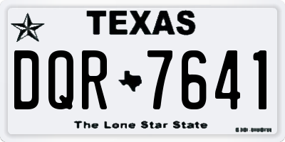 TX license plate DQR7641