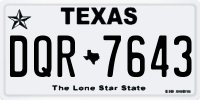 TX license plate DQR7643