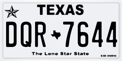 TX license plate DQR7644