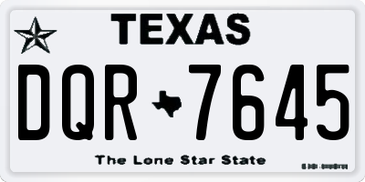TX license plate DQR7645