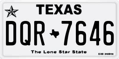TX license plate DQR7646