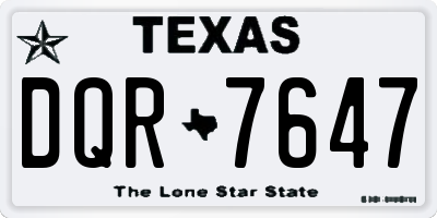 TX license plate DQR7647