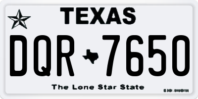 TX license plate DQR7650