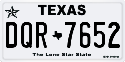 TX license plate DQR7652